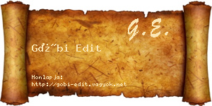 Góbi Edit névjegykártya